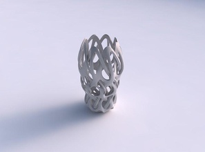 vase flared interlacing lattice long neck house decor 3d print model - Mito3D