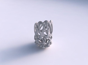 vase flared interlacing lattice long top house decor 3d print model - Mito3D