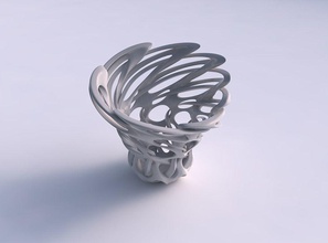 vase mit ausgestelltem interlacing Gitter pimp up top Haus abgefackelt bis Dekor 3d print model - Mito3D