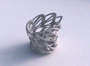 vase flared interlacing lattice streched top corner house decor 3d print model - Mito3D