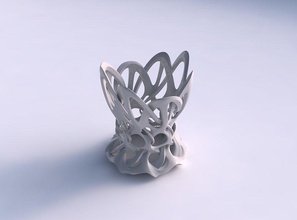 vase flared interlacing lattice streched top house decor 3d print model - Mito3D