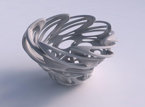 vase flared interlacing lattice twisted squeezed house decor 3d print model - Mito3D