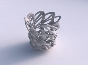 vaso svasato interlacciamento reticolo vasta centro casa il svasata l'interlacciamento ampia medio arredamento 3d print model - Mito3D