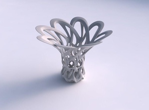 vase mit ausgestelltem interlacing Gitter verbreitert top Haus abgefackelt werden Dekor 3d print model - Mito3D