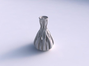 vaso queimado entrelaçamento de linhas cônico 2 a casa decoração 3d print model - Mito3D