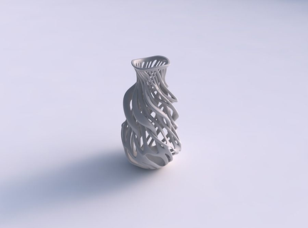 vase flared neck twisted branches wavy house decor 3d print model - Mito3D