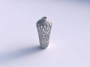 vase flared slim smooth beveled cuts extruded top tapered house decor 3d print model - Mito3D