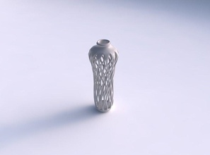 vase flared slim smooth beveled cuts extruded top widened house decor 3d print model - Mito3D