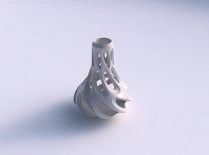 vase flammte glatt abgeschrägt schneidet breit mitte haus dekor 3d print model - Mito3D