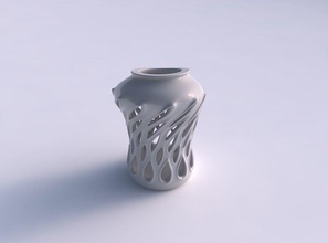 vase évasé en douceur extrudé coupes excentriques maison évasée lisse les coupures excentrique décor 3d print model - Mito3D