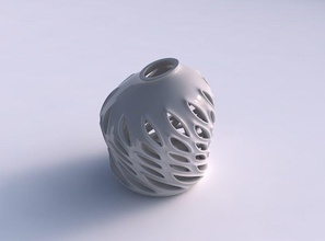 vase flared smooth extruded cuts streched top corner house decor 3d print model - Mito3D