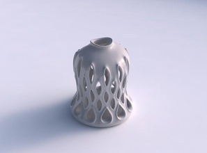 vase flared smooth extruded cuts streched top house decor 3d print model - Mito3D