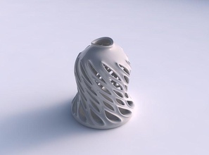 vaso queimado suave extrudados cortes torcida streched superior a casa topo decoração 3d print model - Mito3D