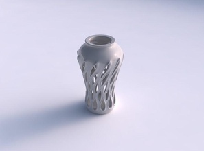 vase flared smooth extruded cuts widened house decor 3d print model - Mito3D