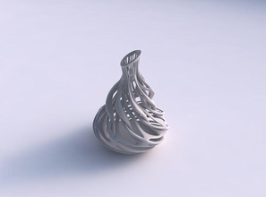 vase mit ausgestelltem dünnen Hals verdrehten ästen gestreckt Obere Ecke Haus abgefackelt Dünn twisted Niederlassungen top Dekor 3d print model - Mito3D