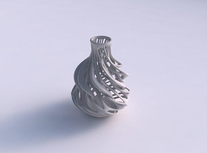 vase flared thin neck twisted branches squeezed house decor 3d print model - Mito3D