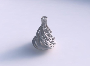 vase flared thin neck twisted branches wide middle house decor 3d print model - Mito3D