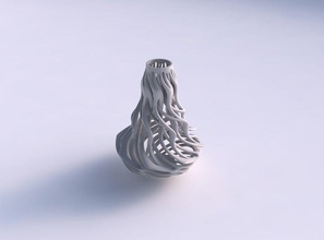 vase mit ausgestelltem verdrehte äste breiten Mitte Haus abgefackelt twisted Niederlassungen breit Dekor 3d print model - Mito3D