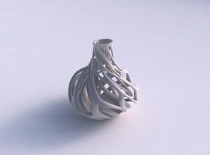 vase flared twisted inner outer lines tapered 2 wavy house decor 3d print model - Mito3D