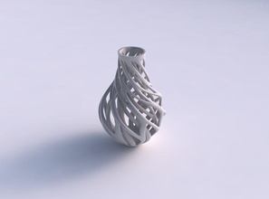 vase mit ausgestelltem twisted inner äußeren Linien verdreht Haus abgefackelt innere Dekor 3d print model - Mito3D