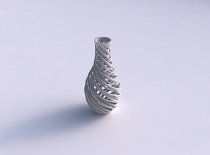 vazo twisted iç dış hatları çok sivri bükülmüş alevlendi ev çizgiler konik dekor 3d print model - Mito3D