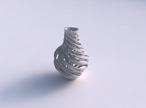 vase flared twisted inner outer lines very wavy house decor 3d print model - Mito3D
