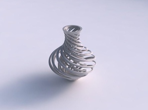 vase mit ausgestelltem twisted innere Breite äußere Linien, sehr verdreht Haus abgefackelt breit äußeren Linien Dekor 3d print model - Mito3D