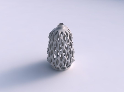 vase flammte verdrehte klein glatt schneidet scharf kanten extrudiert gedehnt haus dekor 3d print model - Mito3D