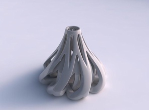 vaso frasco torcida interior exterior linhas cônico 2 a casa balão decoração 3d print model - Mito3D