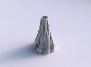 vaso frasco torcida interior exterior linhas cônico a casa balão decoração 3d print model - Mito3D