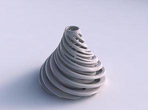vaso frasco torcida interior exterior linhas de muito torcido cônico 2 a casa balão decoração 3d print model - Mito3D