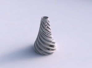 vaso frasco torcida interior exterior linhas de muito afilado a casa balão cônico decoração 3d print model - Mito3D