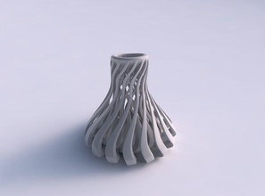 vase flask wavy sharp muscle structure eccentric house decor 3d print model - Mito3D