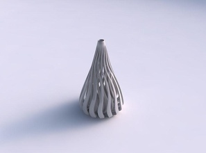 vase flask wavy sharp muscle structure long neck house decor 3d print model - Mito3D