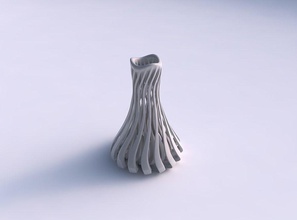 vase flask wavy sharp muscle structure streched top house decor 3d print model - Mito3D
