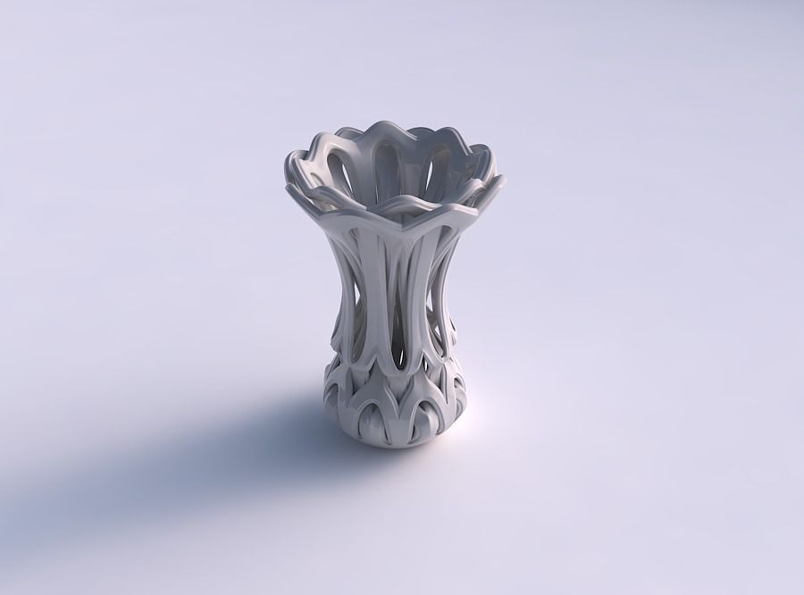 vase flower funnel beveled intertwining lines tapered 2 house decor 3D print model - Mito3D