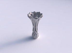 vase flower funnel beveled intertwining lines tapered house decor 3d print model - Mito3D
