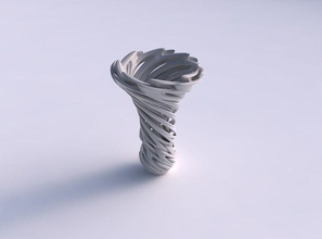 vaso de flor funil chanfrado entrelaçamento linhas muito torcidos a casa torcida decoração 3d print model - Mito3D