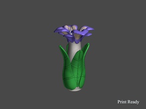 vase mit Blume Skulptur - version 2 Kunst 3d floral Skulpturen Blumen-vase 3d print model - Mito3D