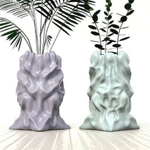 a vase flowers art sculpture figure artistic smooth creativity interior deco flower pot houseware nature botanical house accessories shape 3d print model - Mito3D