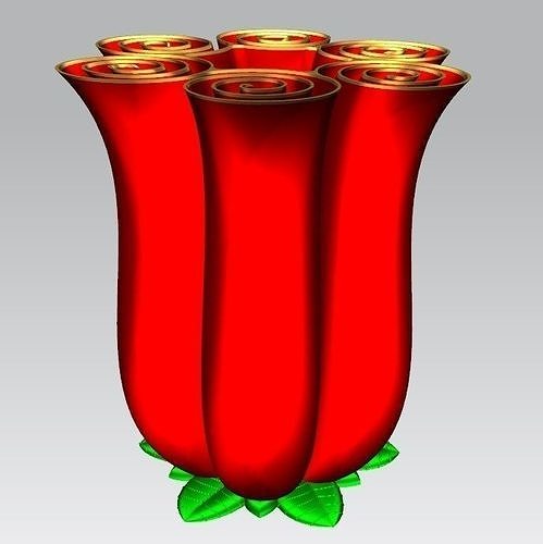 vaso fiori arredamento Casa souvenir rosa fiore stampa 3dprinting 3D print model - Mito3D