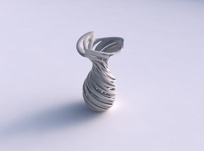 vaso imbuto cima a fondo ovale intreccio di linee molto contorto ondulate casa il top le twisted arredamento 3d print model - Mito3D