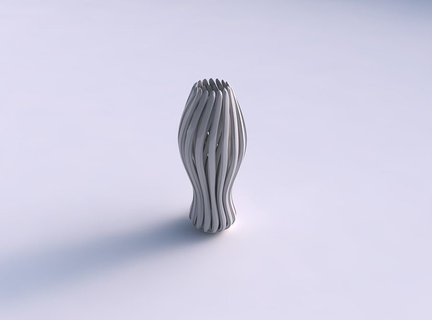 vaso vidro chanfrado músculo estrutura suave dicas longo pescoço casa decoração 3d print model - Mito3D