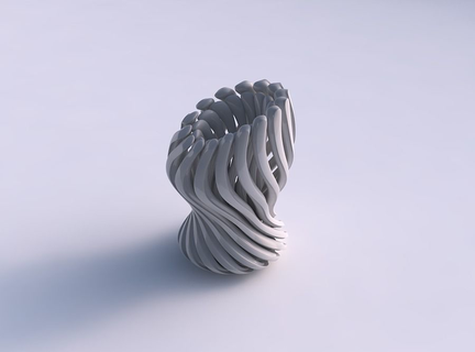 Vase Glas gestalten abgeschrägt Muskel Struktur Sanft Tipps gedehnt Ecke Haus Dekor 3d print model - Mito3D