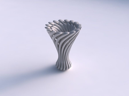 florero vaso forma biselado músculo estructura suave consejos ensanchado casa decoración 3d print model - Mito3D