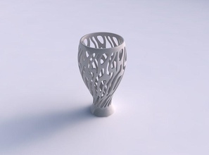 vase Glas geformten twisted glatte Schnitte gepresst Haus geformt glatt gepresste Dekor 3d print model - Mito3D