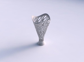 vase Glas geformten twisted glatte Schnitte wellig top Haus geformt glatt Dekor 3d print model - Mito3D