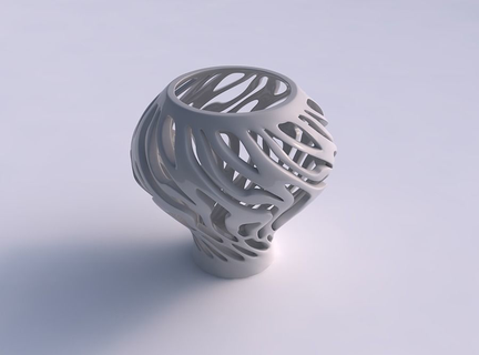 Vase Glas geformt breit Öffnung glatt schneidet verdrehte gedrückt Haus Dekor 3d print model - Mito3D