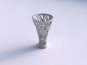 vase en verre à large ouverture douceur coupes élargi haut maison forme de l'ouverture lisse les coupures décor 3d print model - Mito3D