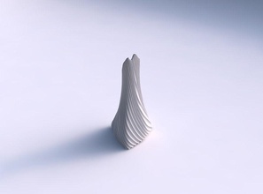 vase grounded tilted triangle bent extruded lines 3 house decor 3d print model - Mito3D